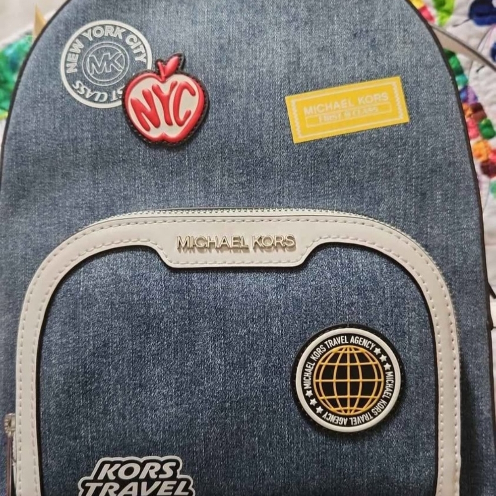Michael Kors White Leather Backpack